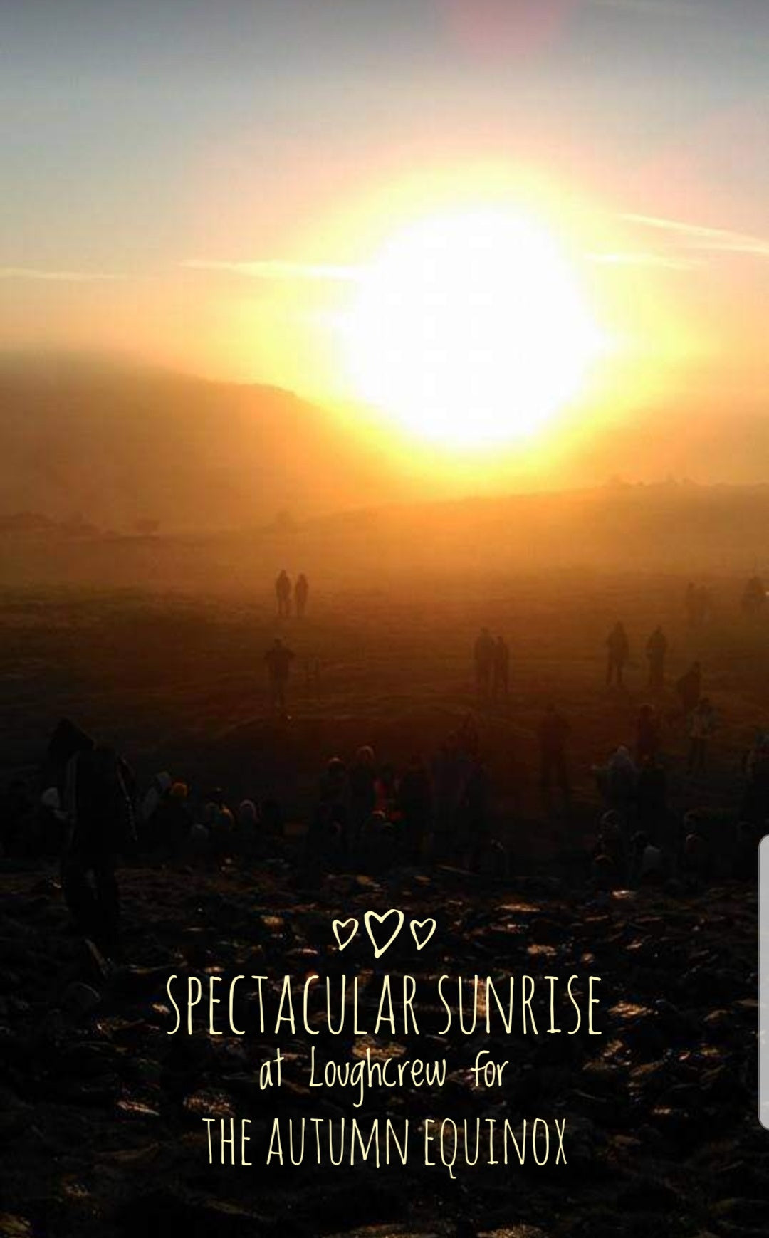 Spectacular sunrise at Loughcrew for the Autumn equinox 